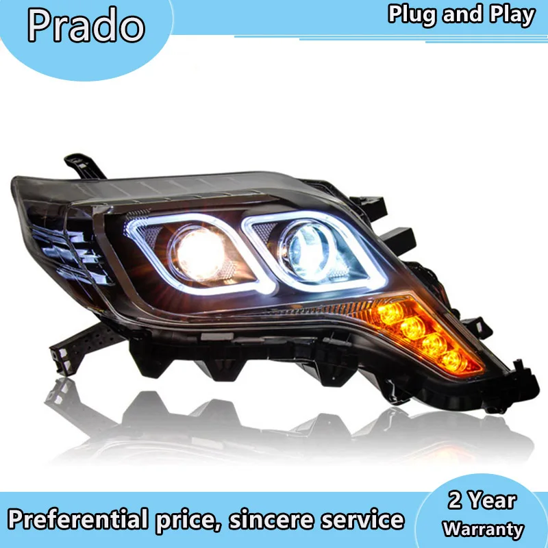 Стайлинг автомобиля для Toyota 2015-2017 Prado фара DRL Hid Angel Eye биксеноновые аксессуары с