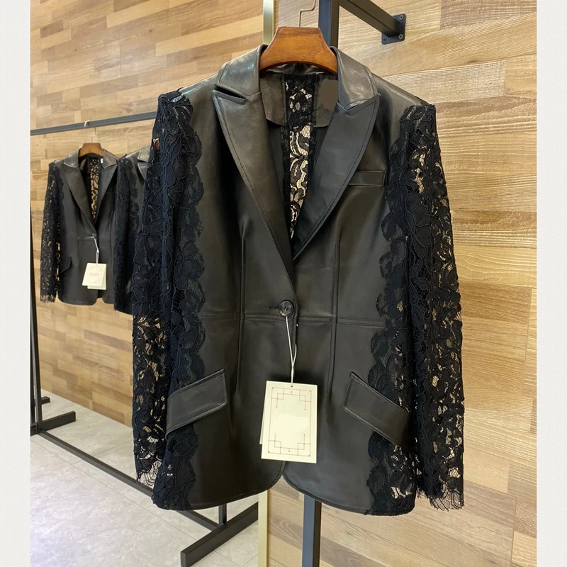 

Woman Coats Natural 100% 2020 Fashion Motorcycle Leather Female Real Sheepskin LeatherJackets H78