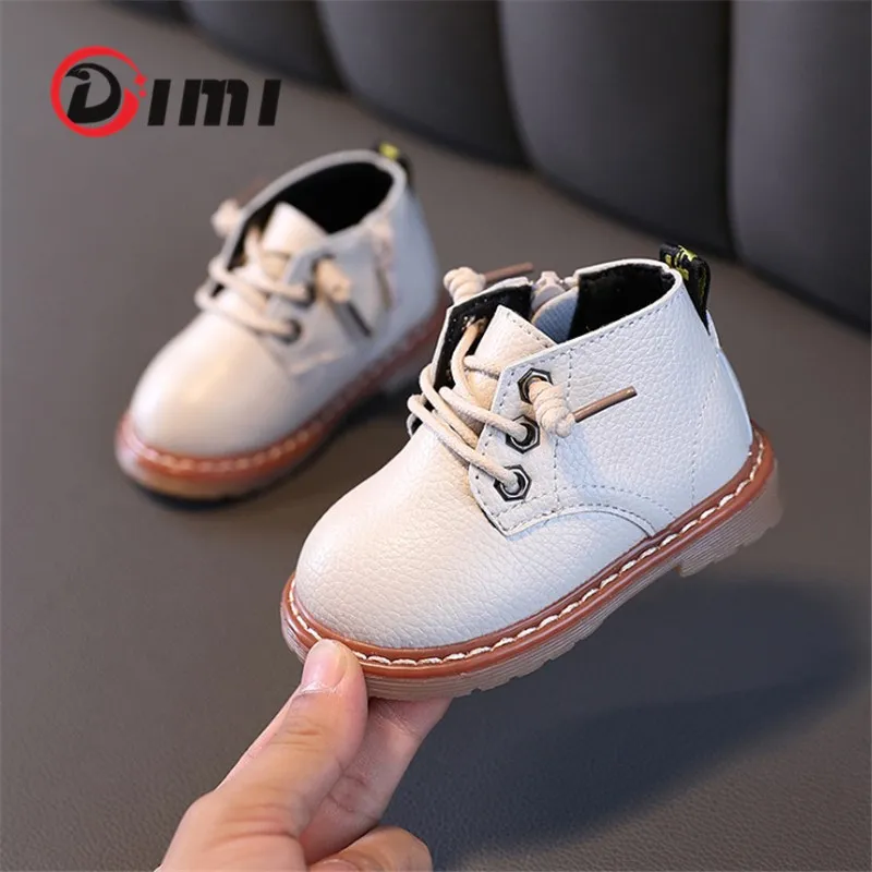 

DIMI 2021 Autumn/Winter Baby Boots for Boy Girl 0-3 Year Microfiber Leather Infant Martin Shoes Flat Non-slip Ankle Toddler Boot