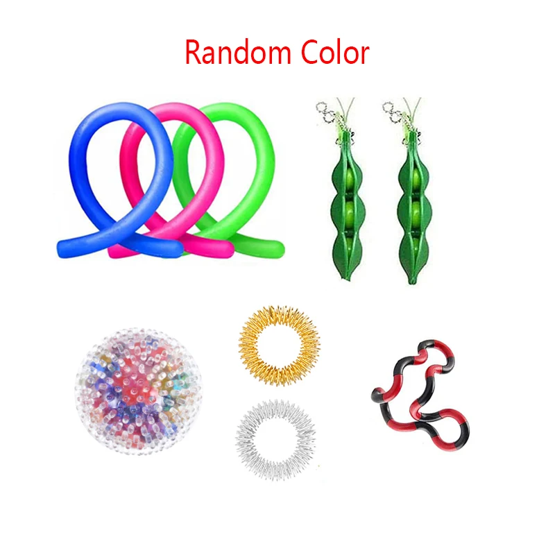 

10/24Pcs Pack Sensory Fidget Toy Reliever Net Wacky Tracks Stress Relief Sensory Toys For Kids Adults Hand To Knead Novelty Toy