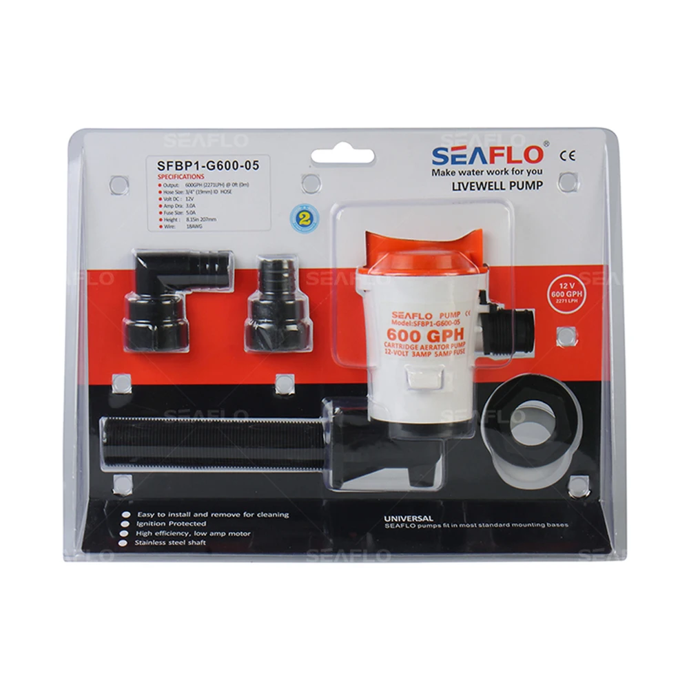 Угловой картридж SEAFLO аэратор насоса галлона в час для Трюмной помпы Livewell 12 В