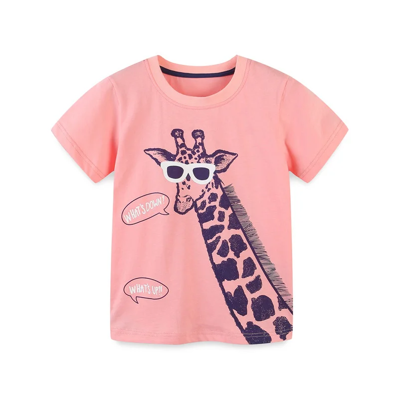 

Girls Cotton T-shirt Anilams Print Clothes Girl O Neck Tops Kids Girls Summer Short Sleeve Casual Wear Kids Clothing