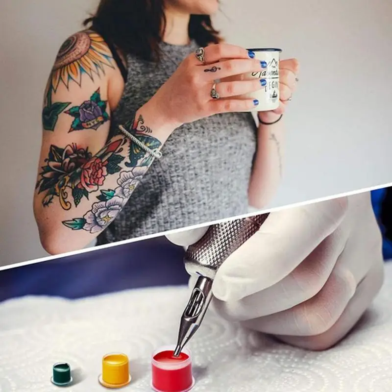 

Top Quality 1000pcs Disposable Plastic Tattoo Ink Cups Accessory Clear Permanent Container Pigment Holder Cap Makeup Tattoo I8A5