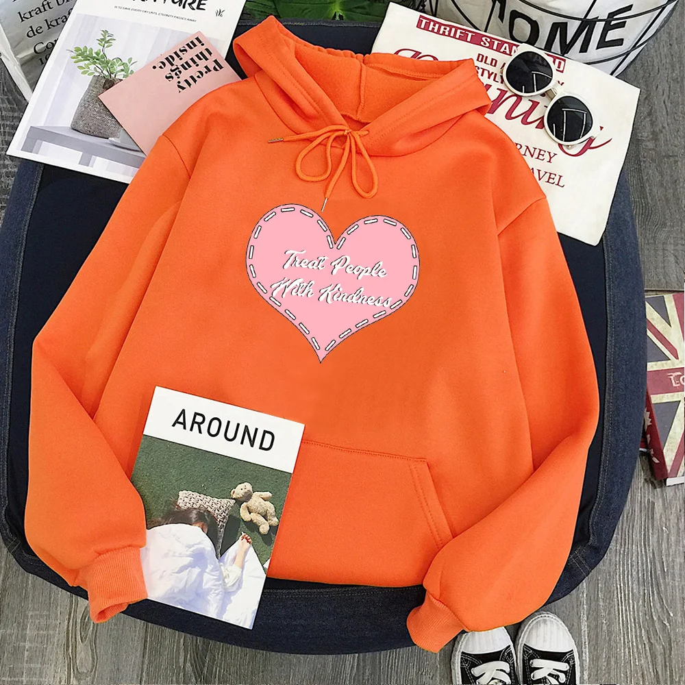 

Treat People With Kindness Sweatshirt Gothic Women Fashion Kawaii Hoodie Japanese Fashion 2021 Plus Size Tops Korean new