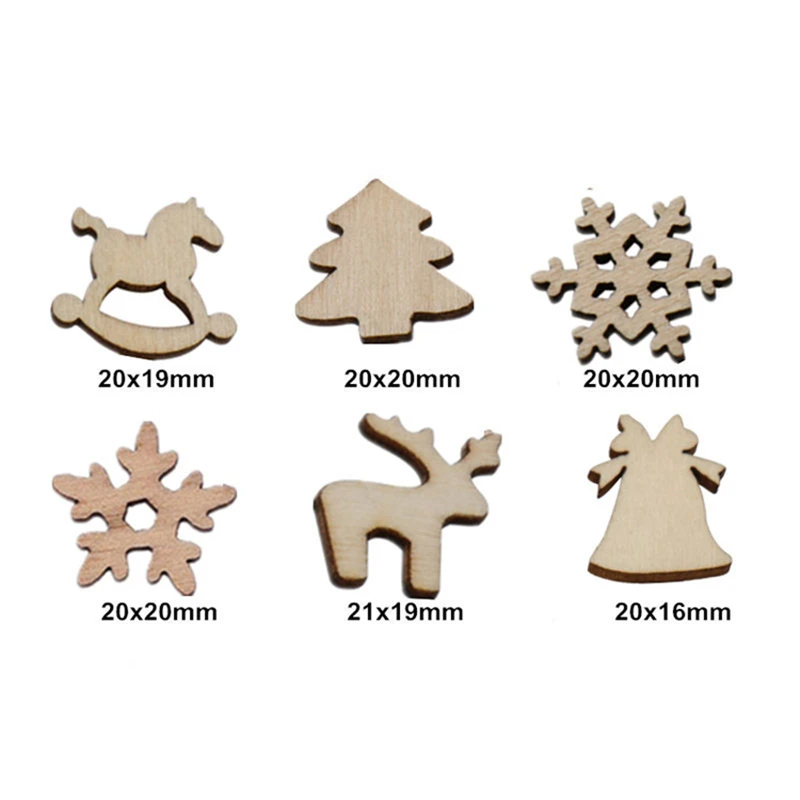 200 шт рождественские украшения для дома натуральная деревянная подвеска сделай