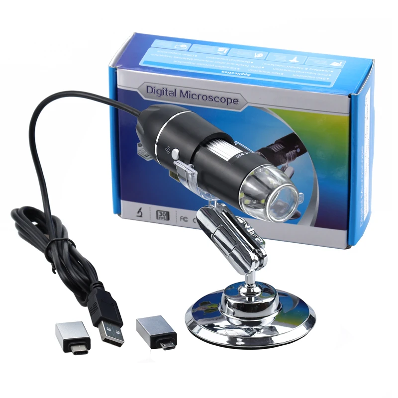USB микроскоп 500x 1000x 1600x совместим с USB/Type C/Micro Биологический 8 светодиодный цифровой