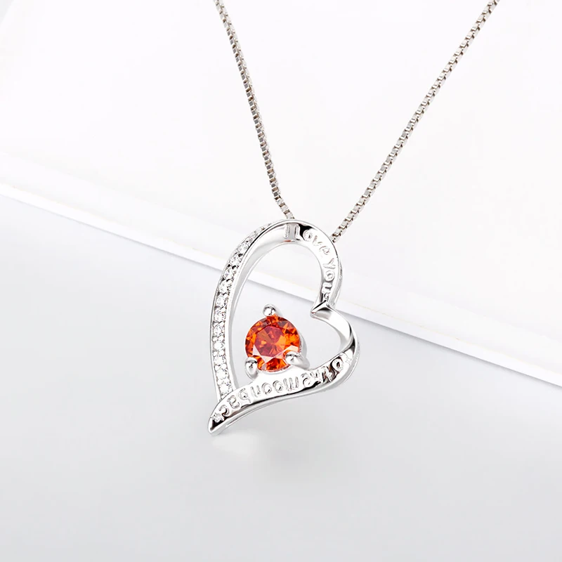 CLUCI ожерелье из стерлингового серебра 925 пробы с красным цирконием в форме сердца