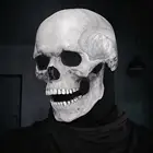 Маска с черепом на всю голову, шлем с подвижными челюстями, маска с черепом на Хэллоуин, ужасная маска, призрачные маски для лица для косплевечерние