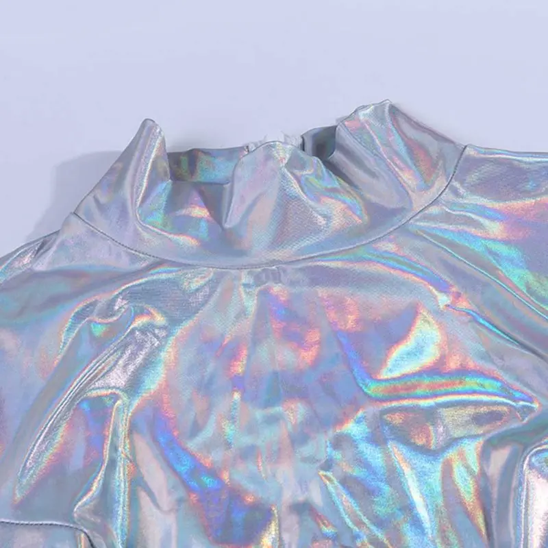 Женское блестящее платье с длинным рукавом фиолетовое облегающее мини-платье