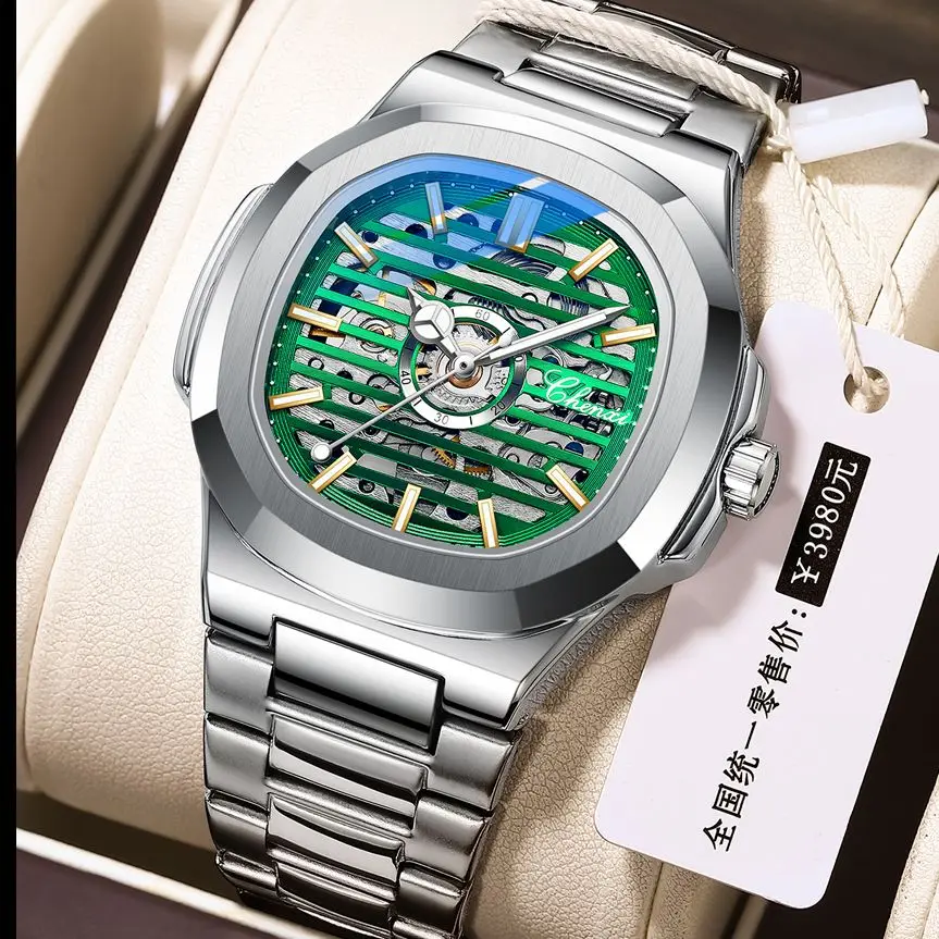 

CHENXI Fashion Automatic Winding Skeleton Men's Mechanical Watch Luminous Waterproof Sports Men Wrist Watches Clock Reloj Hombre