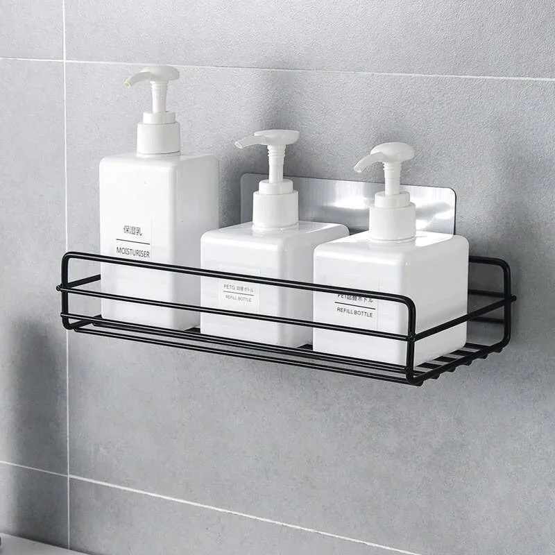 

Iron Bathroom Shelves Not Perforate Shelf Kitchen Bathroom Holder With Suction Cup Shampoo Storage Rack Bathroom Accessories