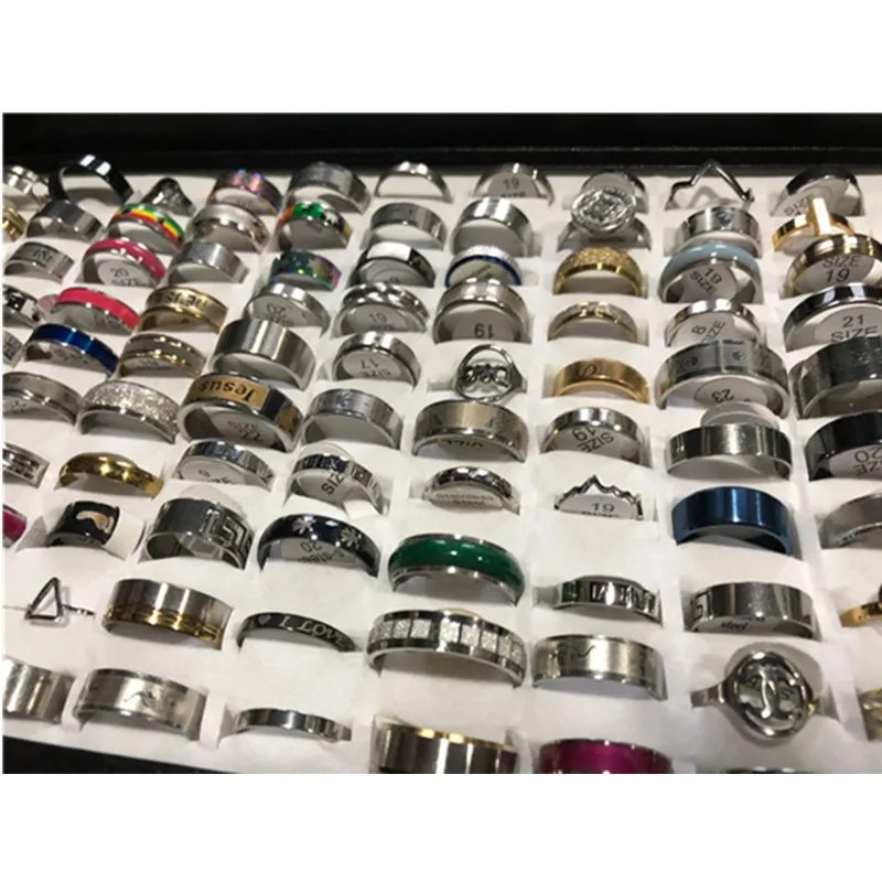 Ювелирные изделия из нержавеющей стали кольцо 100 шт./кор. геометрический дизайн