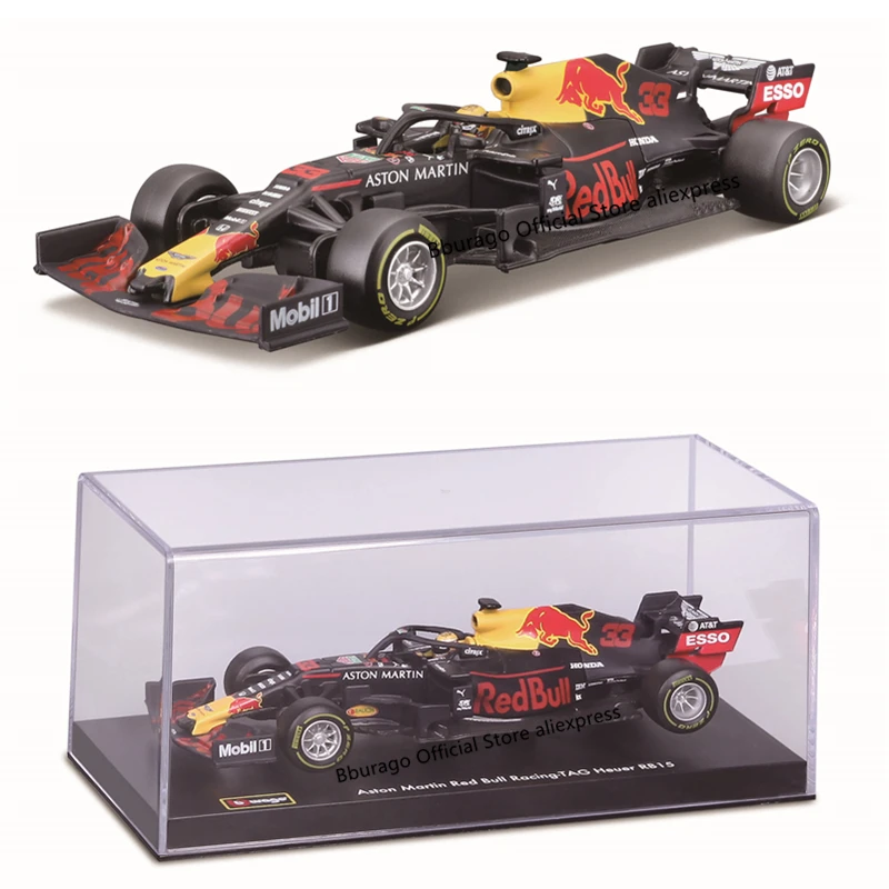 Bburago-coche de carreras Aston Martin Red Bull, escala 1:43, RB16B NO33, veh&iacute;culo de lujo de aleaci&oacute;n, coches fundidos a presi&oacute;n, colecci&oacute;n de juguetes, regalo-4