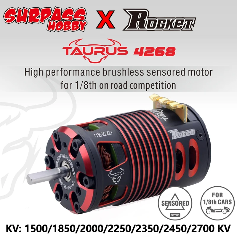 

Surpass Hobby Rocket 4274 4268 V2 сенсорный Бесколлекторный двигатель 1400/1950/1/8 кв для радиоуправляемых автомобилей 4WD электрический внедорожник Monster