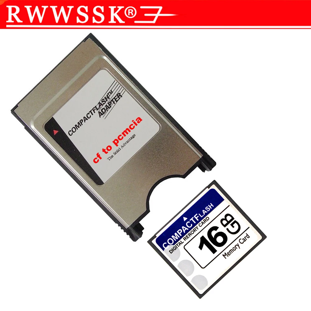 Карта памяти Compact Flash CF Card + адаптер PCMCIA 128 МБ 256 1 Гб 2 ГБ 4 8 16 32 64 карта для станков