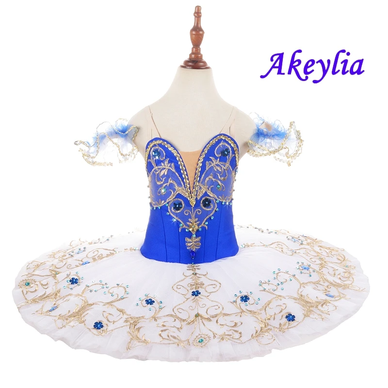 Royal blue white Ballet Tutus Dress Classical Professional Ballet Tutu adult Pancake Sleeping Beauty Variation Costume for baby