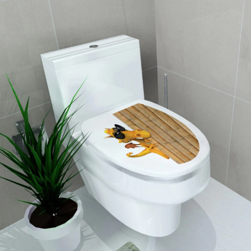 1PC 32*39cm Sticker WC Pedestal Pan Cover Toilet Stool Commode Home Decor Bathroon 3D Printed Flower View | Дом и сад