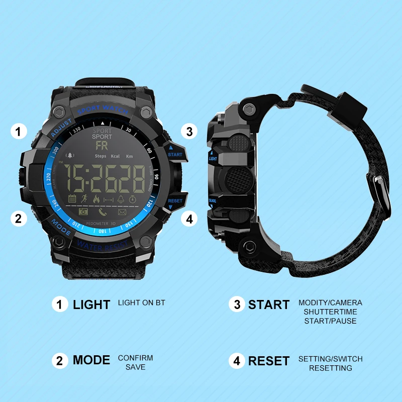 

MK16 Bluetooth Smart Watch Men Women IP67 Waterproof Sport Smartwatch Fitness Tracker Pressure Heart Rate Monitoring Wristwatch