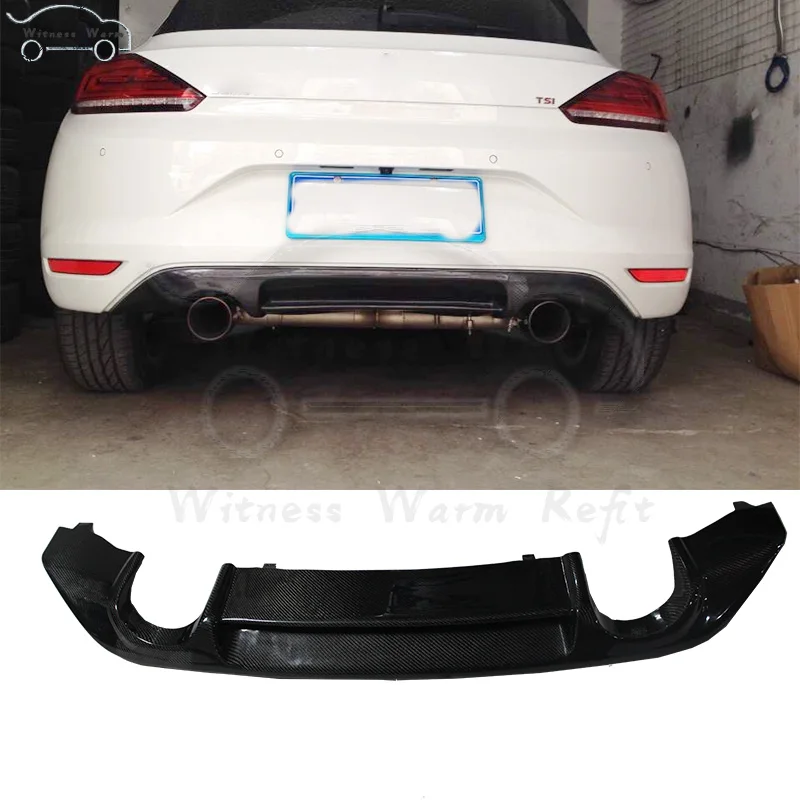 Углеродное волокно Автомобильный задний бампер диффузор спойлер для Volkswagen Scirocco