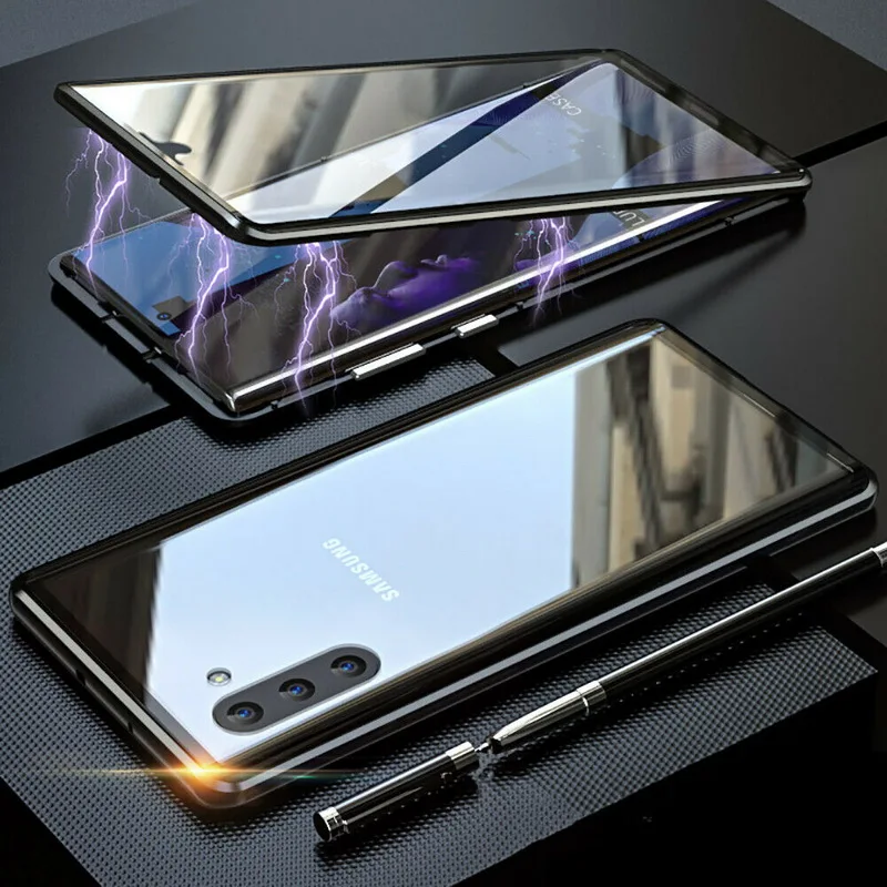 360 металлический магнитный чехол для телефона Samsung Galaxy S10 S9 S8 Note 10 9 8 Plus Pro A7 A9 2018 A50 M20