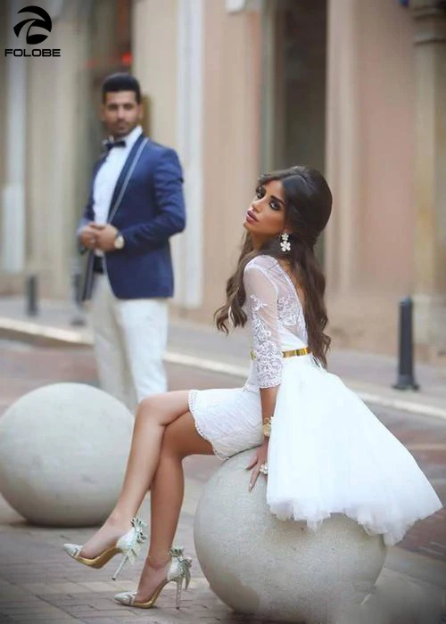 Кружевное короткое свадебное платье с открытой спиной 2020 | Свадьбы и торжества