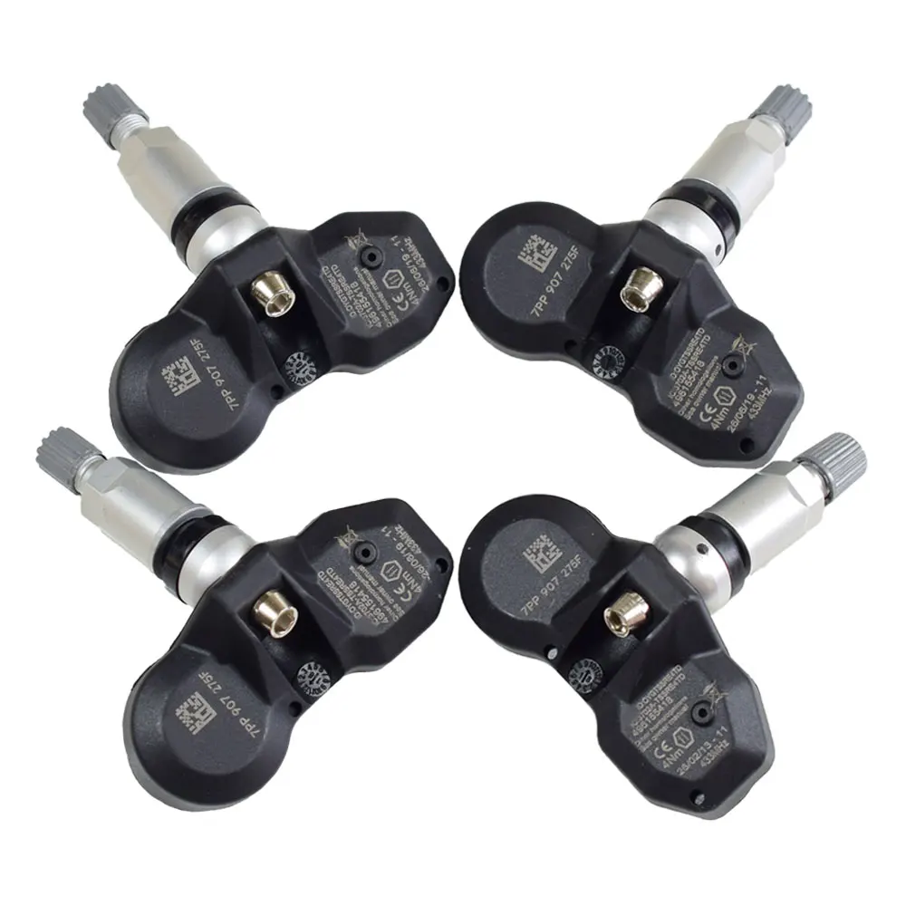 4Pcs Tire Pressure Monitoring System (TPMS) Sensor 7PP907275F 7PP907275 433Mhz For Audi A4 A6 A8 Q7 R8 Volkswagen 7PP907275D | Автомобили