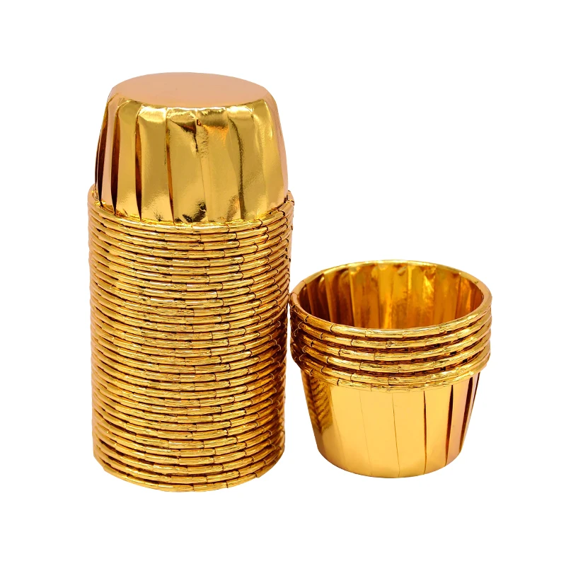 

Muffin Cake Cups 50Pcs Tin Food Grade Cupcake Mold Base Wedding Birthday Baby Shower Party Baking Cake Mould Oil-proof Cup