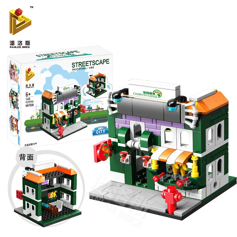 Конструктор мини-уличный магазин с видом рынка креативная архитектура мороженое