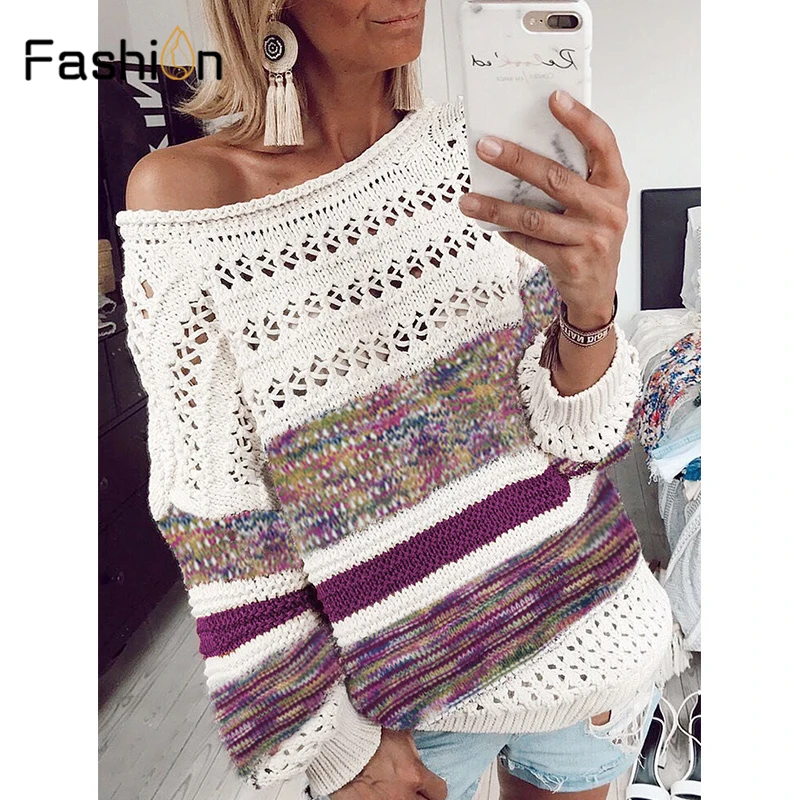 2019 O Neck Women Sweaters Pullovers Loose Knitted Autumn Winter Sweater Clothing Pullover Plus Size Ugly Christmas | Женская одежда
