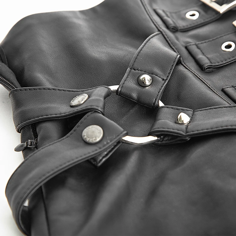 Женская мини-юбка с высокой талией в стиле панк-рок черная короткая юбка из