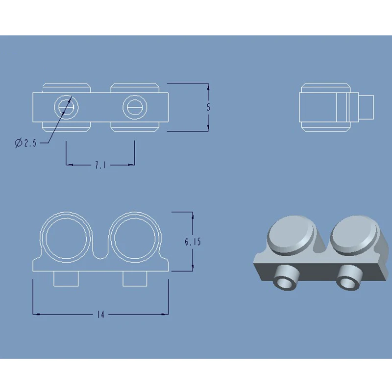 1 пара 4 светодиода двусторон