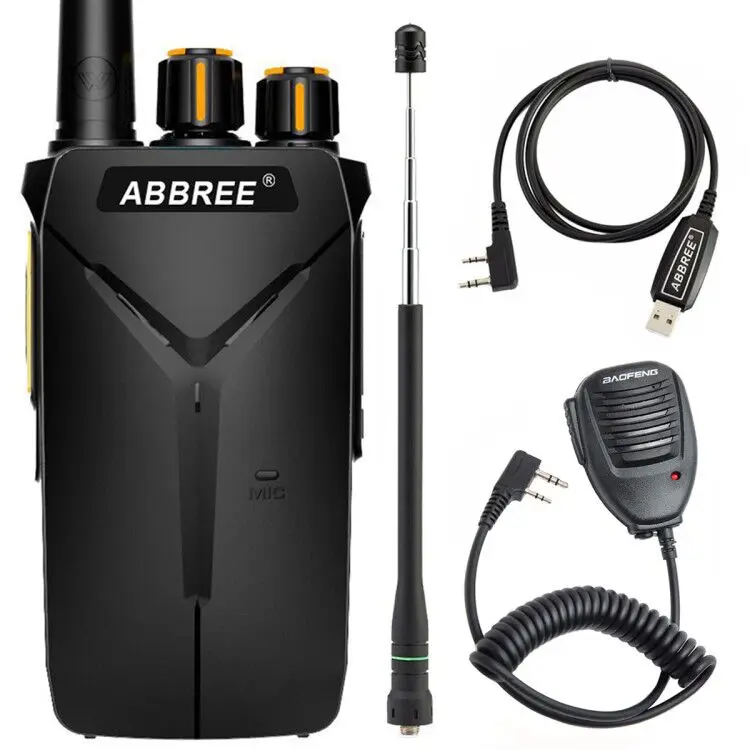 ABBREE AR-F1 10 км Большая дальность мощная рация Портативный CB 5 Вт UHF 400-470 МГц любительский двухполосный радиоприемник - Цвет: Standard
