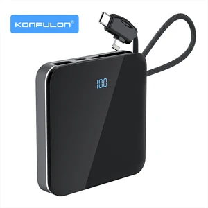 Led Dispaly PowerBank Built In Cable 10000 mah Mini Povebank Slim Power
Bank For iphone 12 Samsung VIVO Realme