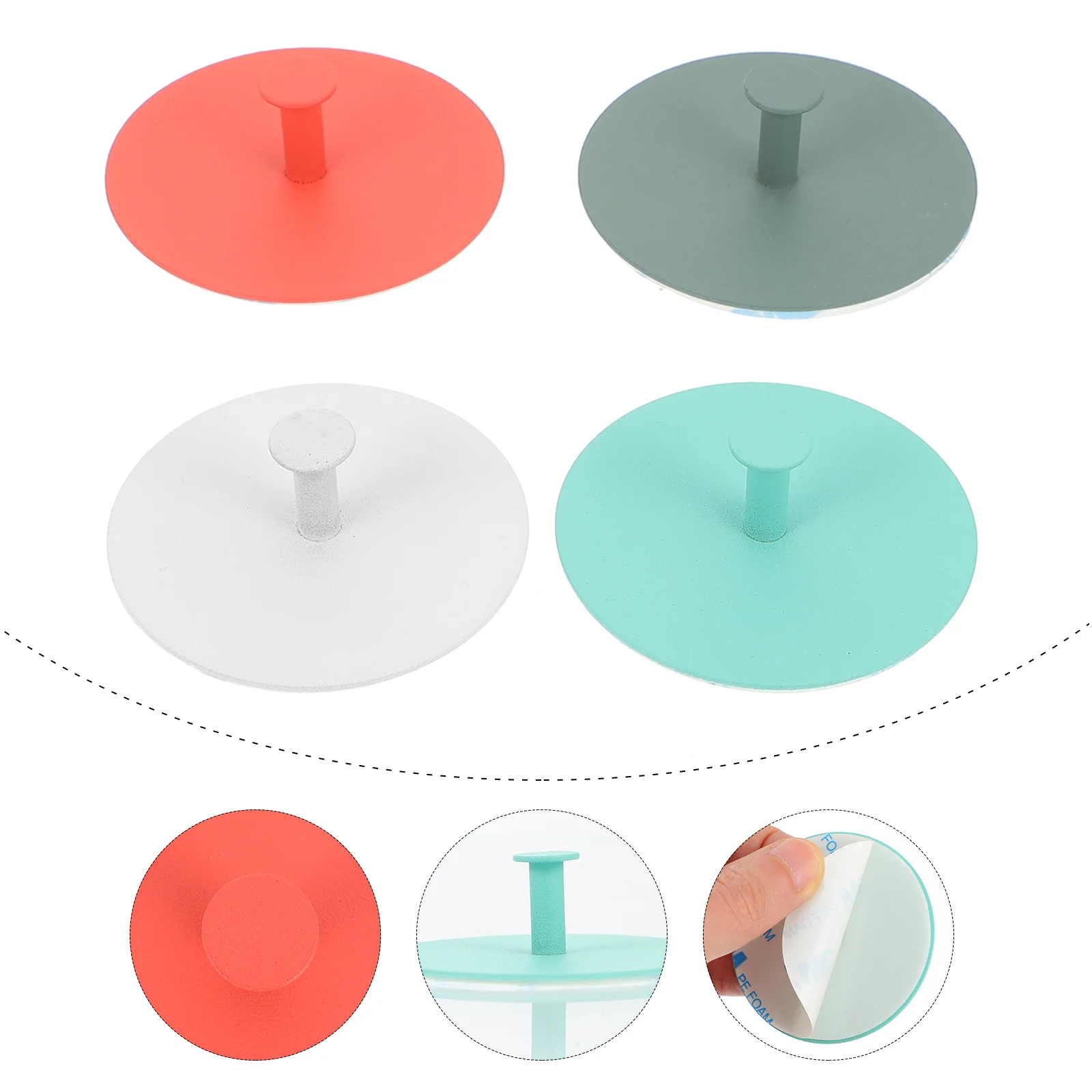 

4pcs Drill Hook Wall-mounted Coat Hook Bathroom Hanging Clothing Hook