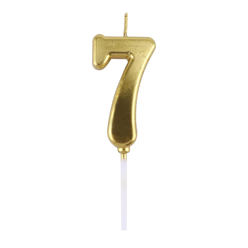 gold 7 Cakelove 1 шт счастливое украшение для именинного торта золотые свечи с цифрами украшение для торта ко дню рождения для принцессы конфеты бар Детские Вечерние - Цвет: gold 7