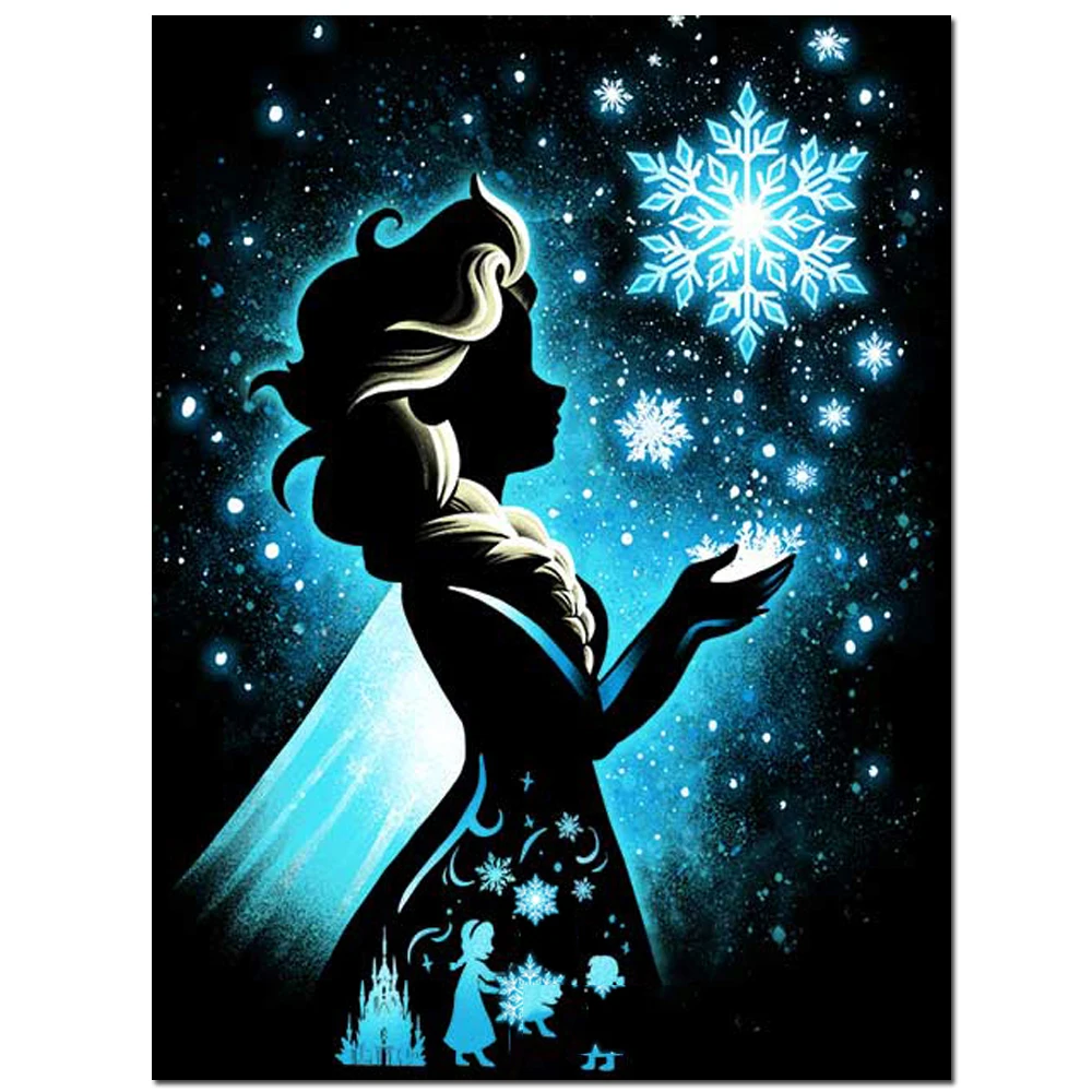 

Алмазная живопись Снежная принцесса Снежинка мультфильм 5d Сделай Сам Алмазная вышивка ручной работы вышивка крестиком домашний декор руко...