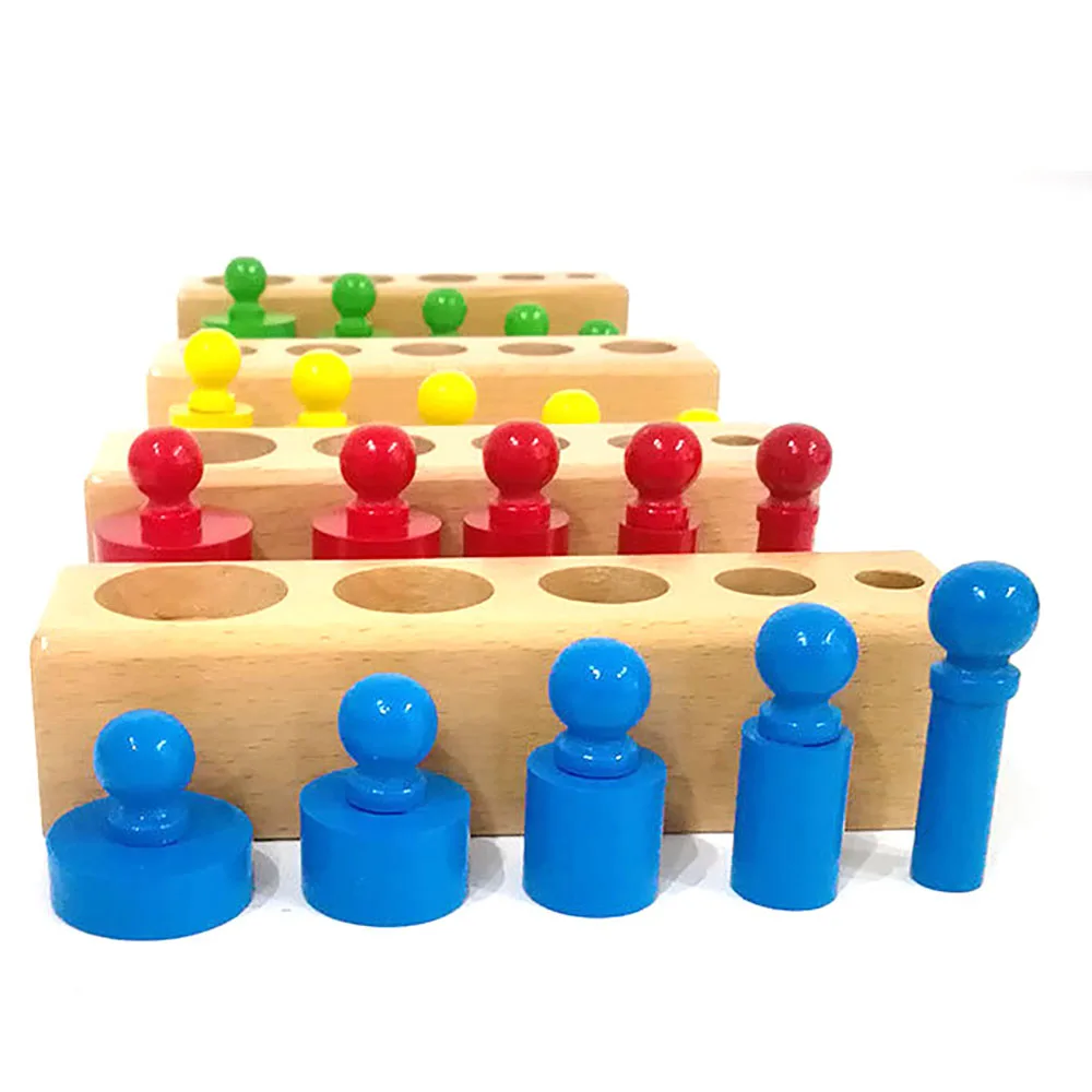

Montessori Cylinder Socket Puzzles Toy Baby Development Practice And SensesPreschool Educational Wooden Toys For Children