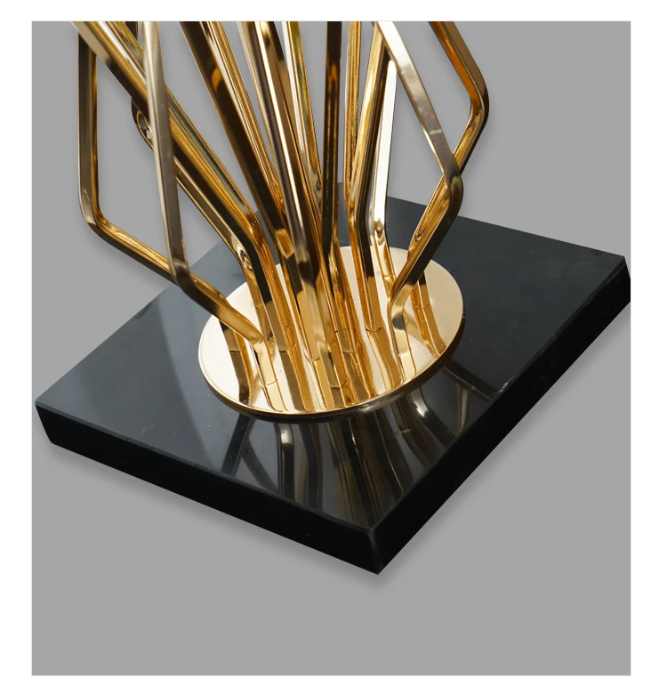 

Modern Brown Lampshade With Double Layer Gold Bedroom Home Decorative Hallway Metal Marble Table Lamp Hotel Living Room Desktop