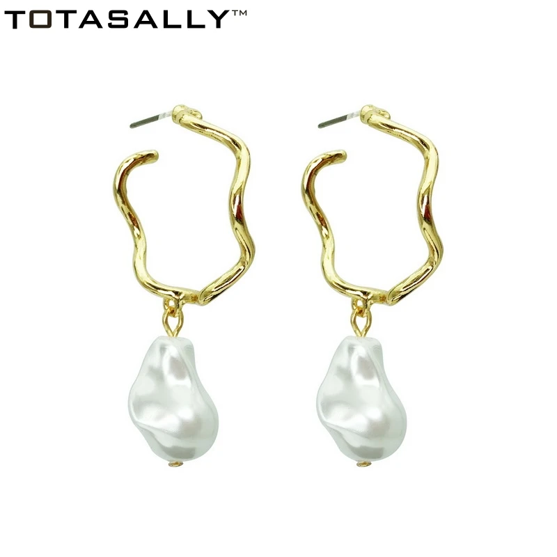 

TOTASALLY Baroque stylish Vintage Irregular Simulated Pearl dangle Earrings Women's Statement Earrings Jewelry for party show