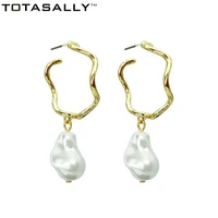 totasally baroque stylish vintage irregular simulated pearl dangle earrings womens statement earrings jewelry for party show