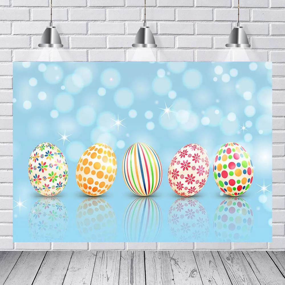 MEHOTOFO Mehotofo Счастливой Пасхи Весна синий блеск яйца Baby Shower фон для фотосъемки фоны