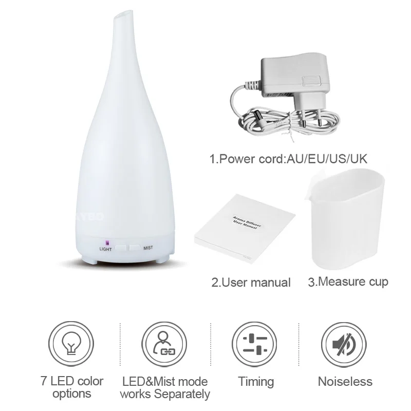 

200 ML Essential Oil Diffuser Air Humidifier Cool Mist Maker Aromatherapy 7 Colors Led Lights For Home Aircondition Room Fogger