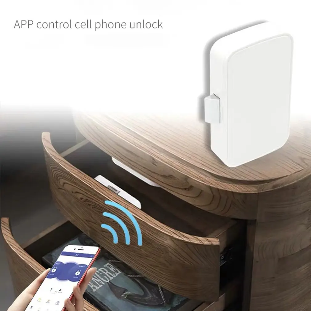 T1 Smart APP Drawer Lock Free Hole Invisible File Cabinet Wardrobe Shoe Letter Box | Красота и здоровье