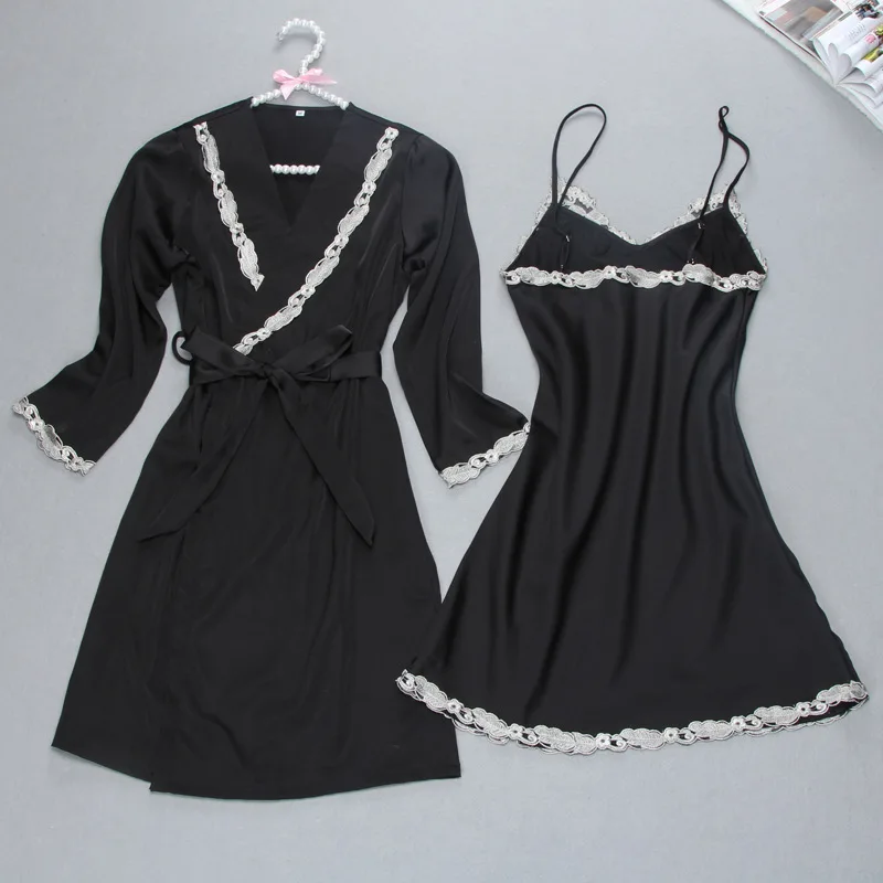 Модный женский сексуальный халат ночная рубашка Халат + одежда для сна Женская