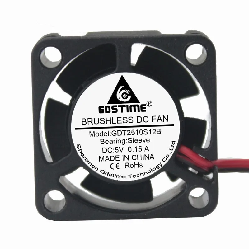 20 шт./партия Gdstime 2510 25 мм x 10 2510S 5 В 2Pin DuPont DC бесщеточная высокая скорость вентилятор