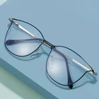 Женские очки для близорукости с защитой от синего света, женские очки с металлической оправой для чтения, очки для близорукости высокой четкости-1,0 -6,0
