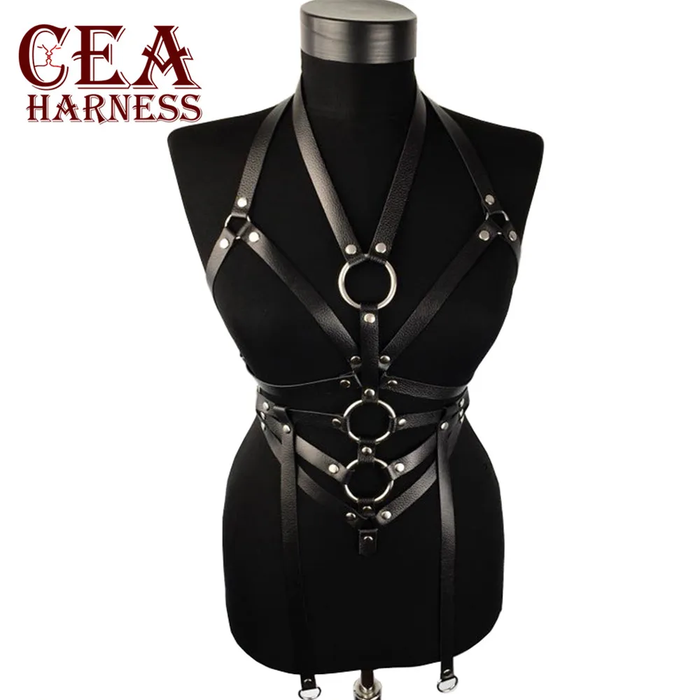 CEA.HARNESS,, виторианский Готический кожаный пояс с подвязками, сексуальное женское белье, цепочка Harajuku, подтяжки для тела, женский ремень