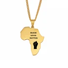 Ожерелья Anniyo с черной живой жизнью, материей Африканской карты, золотой цвет, африканская сила, ювелирные изделия с узором кулак # 055521B