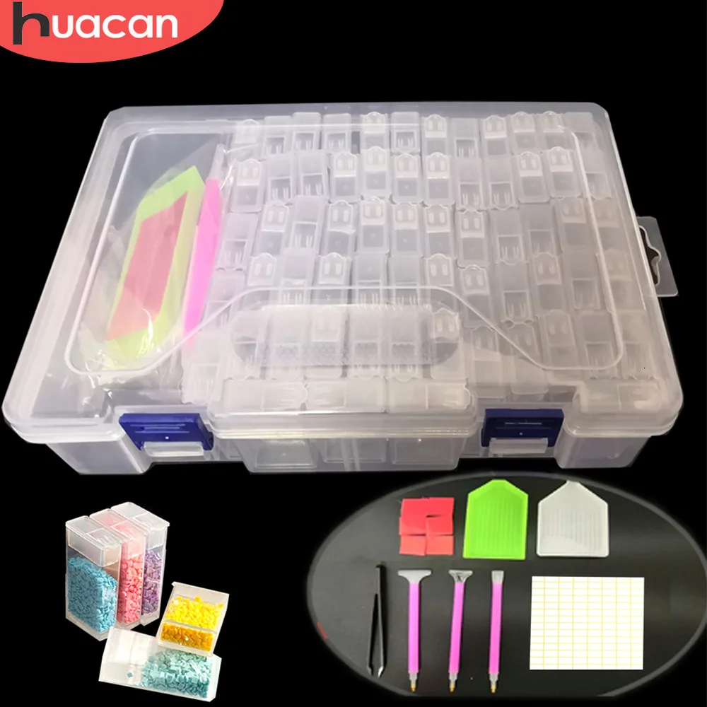 

HUACAN 5d Diamond Painting Storage Box Tool Diamond Embroidery Accessories Pen Mosaic Plastic Box