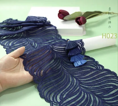 Новое поступление 1 метр 19 см синяя кружевная ткань сделай сам декоративные